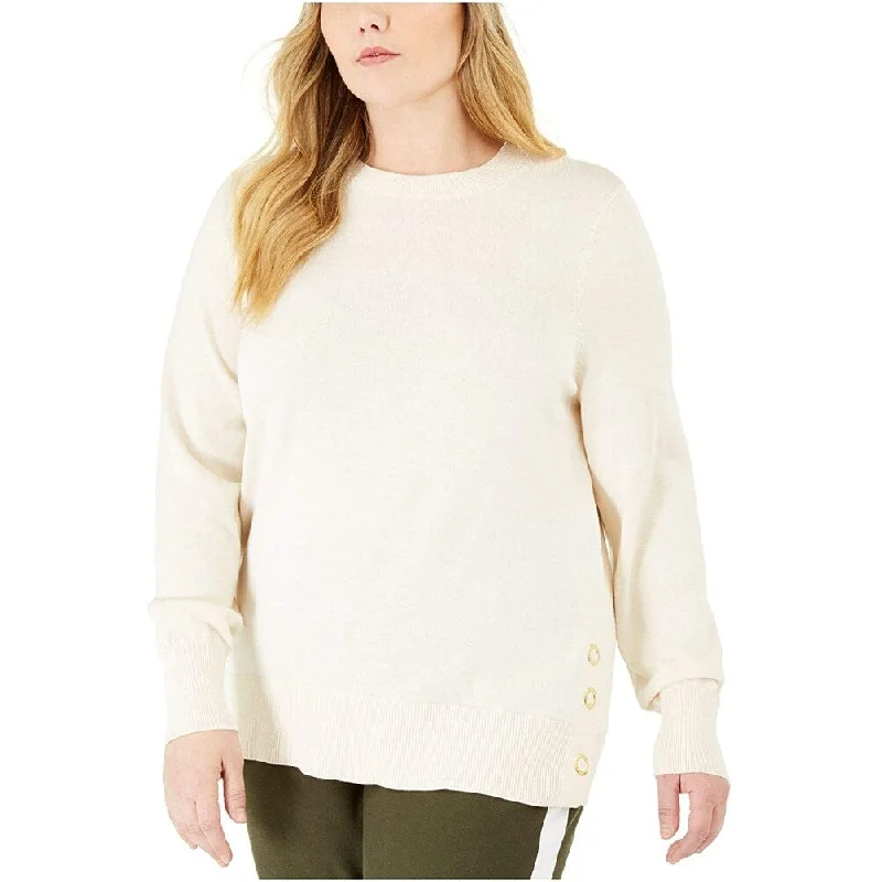 Michael Kors Women's Snap Hem Sweater White Size X-Large