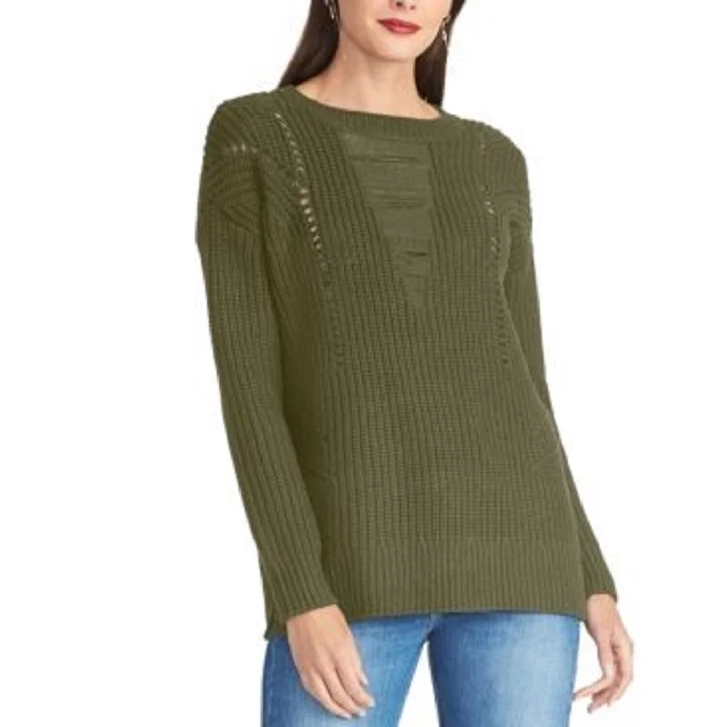 Rachel Roy Women's Textured Sweater Green Size Large