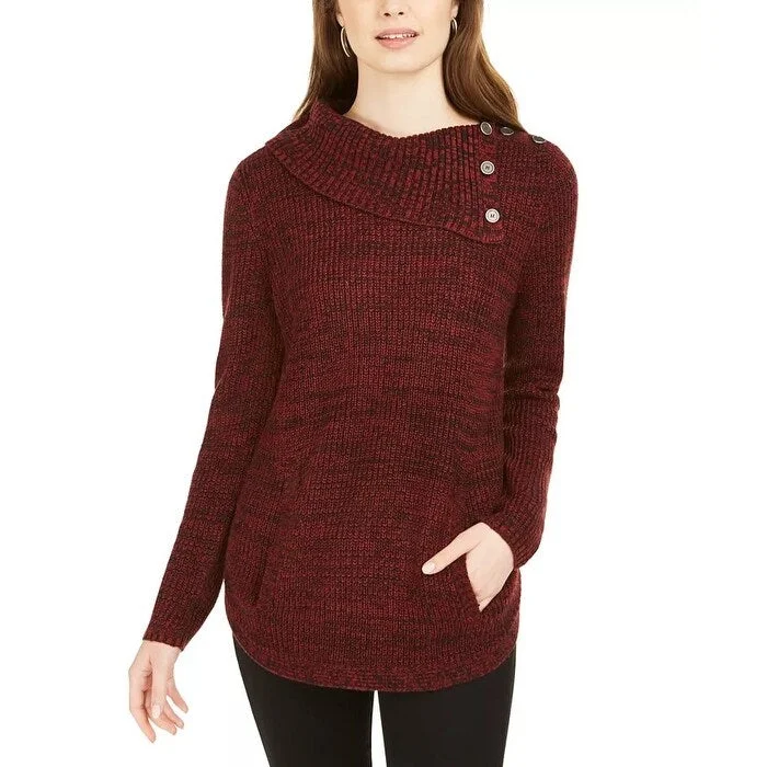 Style & Co Women's Kangaroo Pocket Knit Sweater Red Size XXL - XX-Large