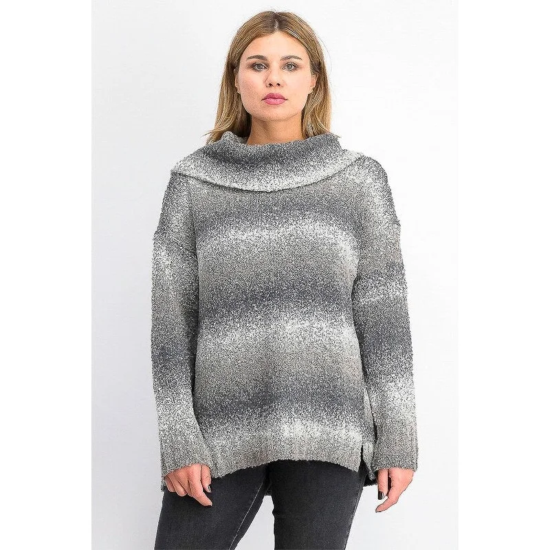 Style & Co Women's Ombre Boucle Sweater Gray Size Small