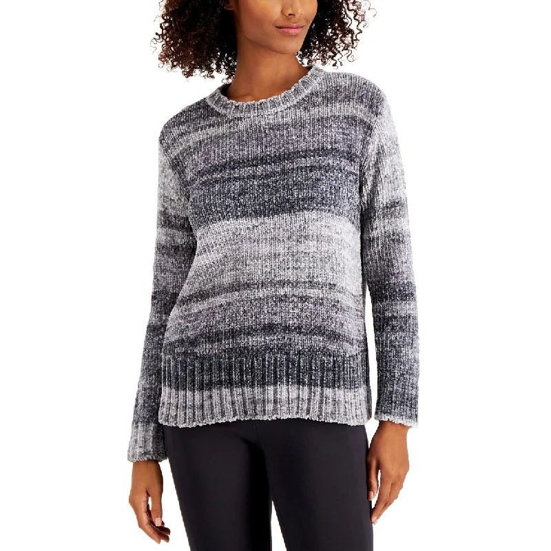 Style & Co Women's Printed Chenille Sweater Gray Size Small