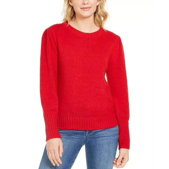 Style & Co Women's Puffy-Sleeve Sweater Dark Red Size X-Small - XS