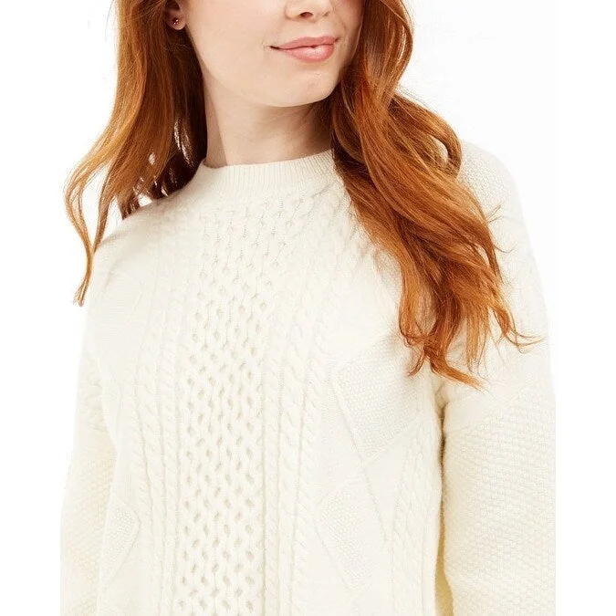 The Good Jane Women's Kelsey Cable-Knit Sweater White Size Small