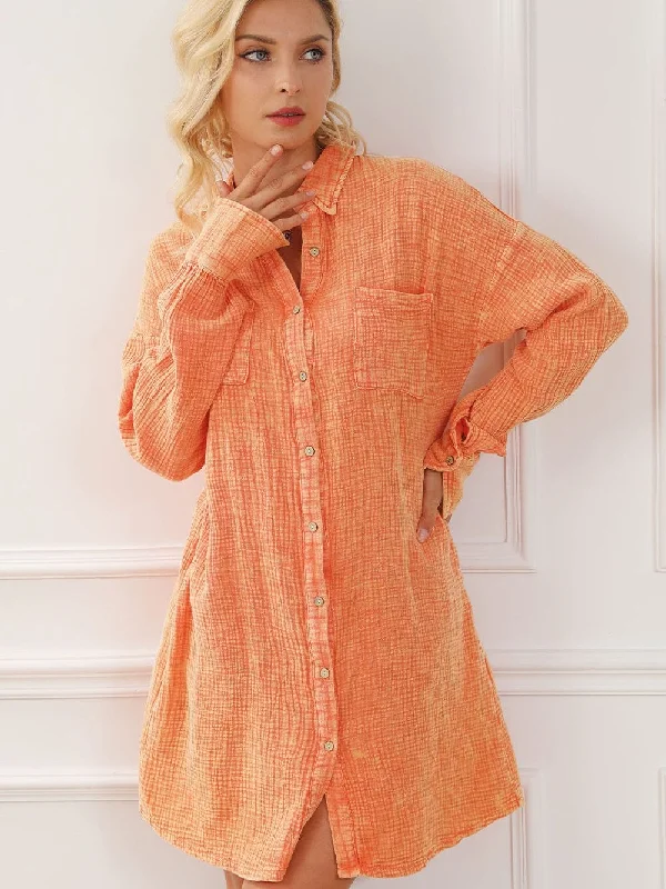 Cotton Gauze Shirt Dress