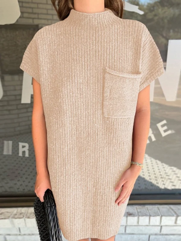 Simple Knit Dress with Pocket