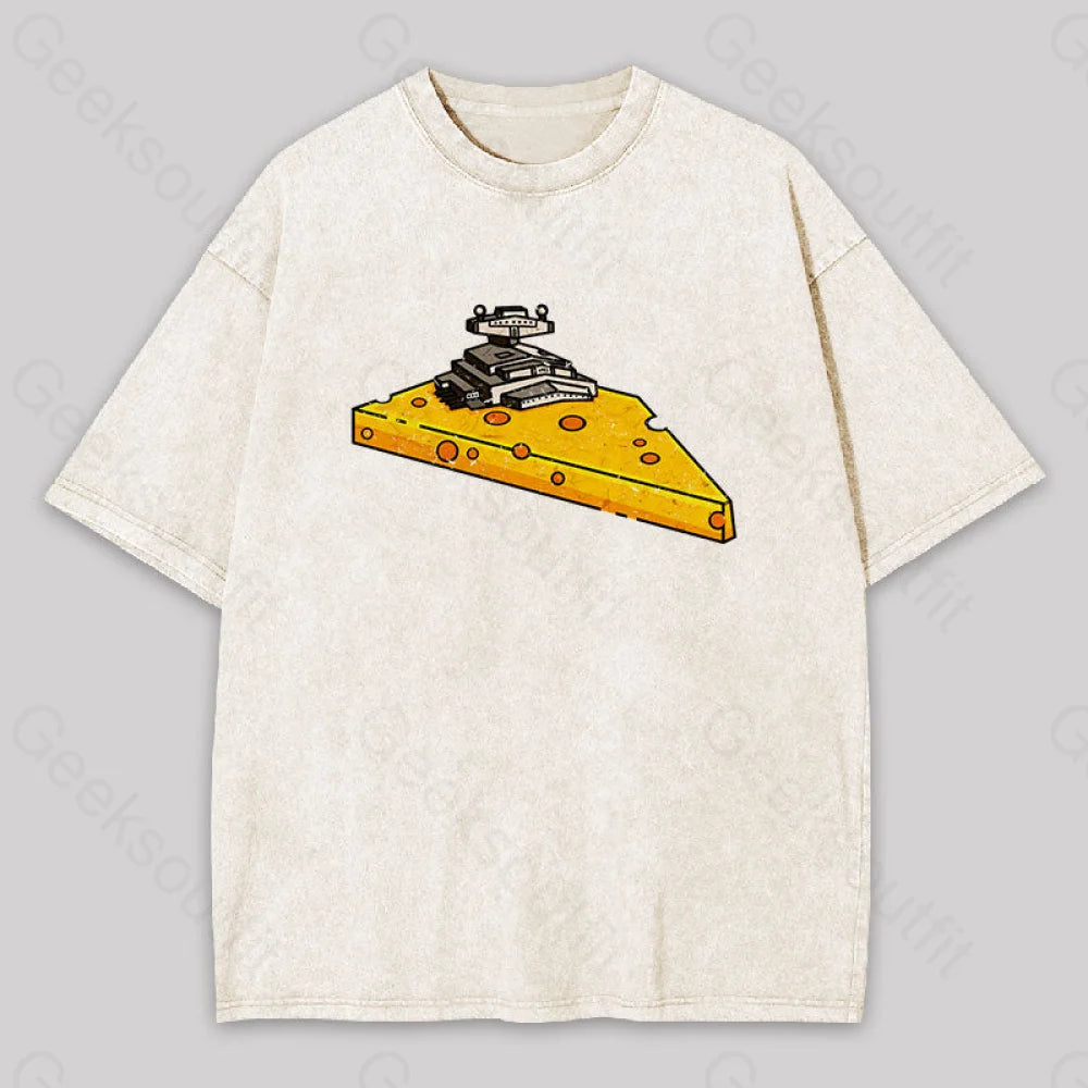 Cheese Symbiote Star Destroyer Geek Washed T-shirt