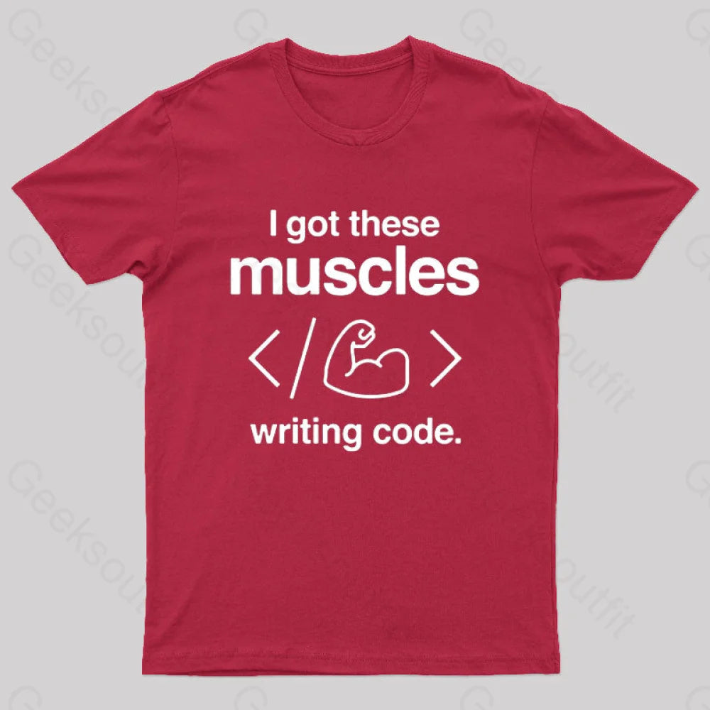 I Got These Muscles Writing Code Coding Geek T-Shirt