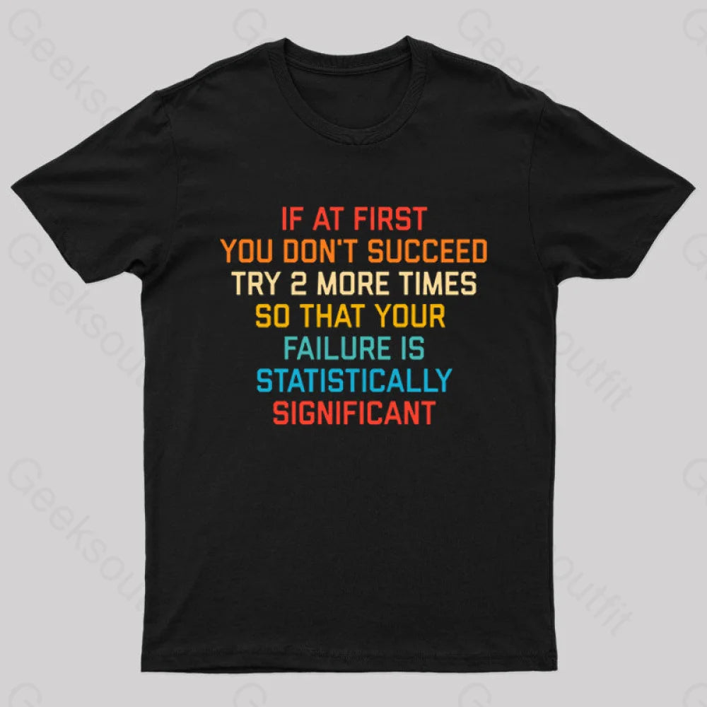 If At First You Don't Succeed Try 2 More Times Nerd T-Shirt