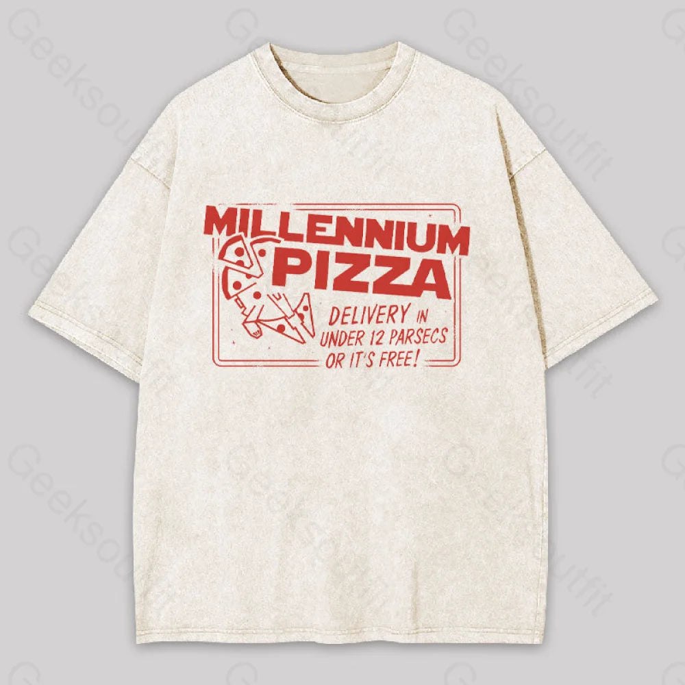 Millennium Pizza Geek Washed T-shirt