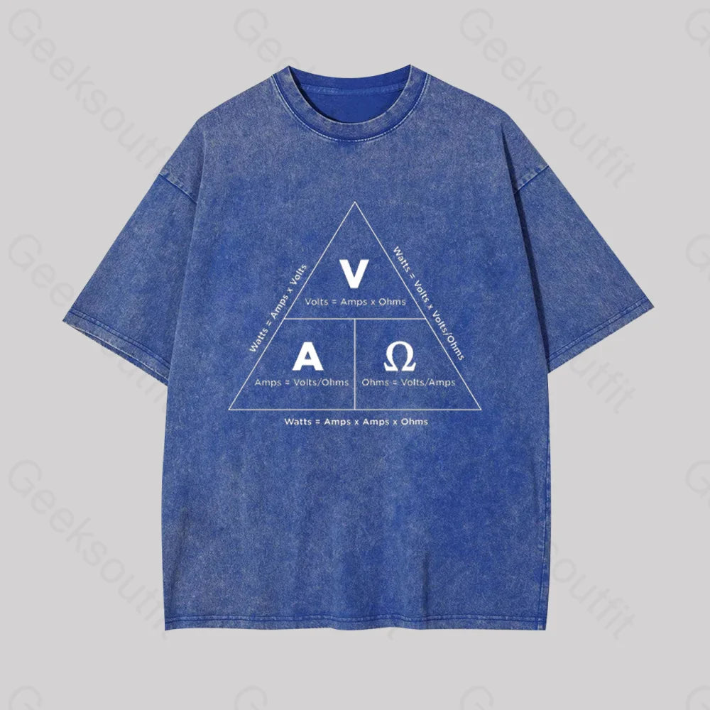 Retro Ohm's Law Geek Washed T-shirt