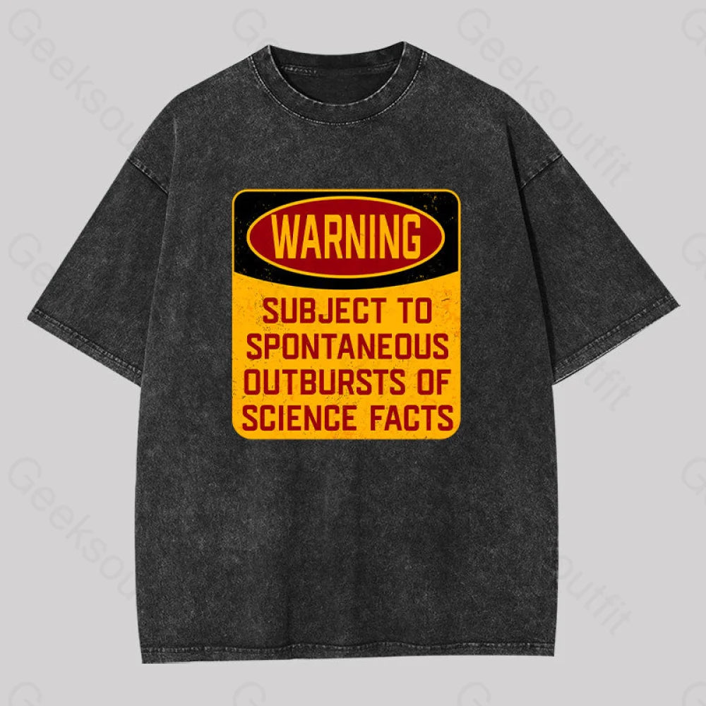 Science Warning Washed T-shirt