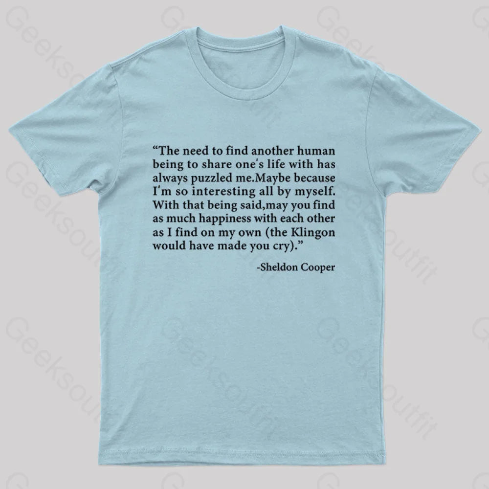 Sheldon's Solitary Happiness T-Shirt