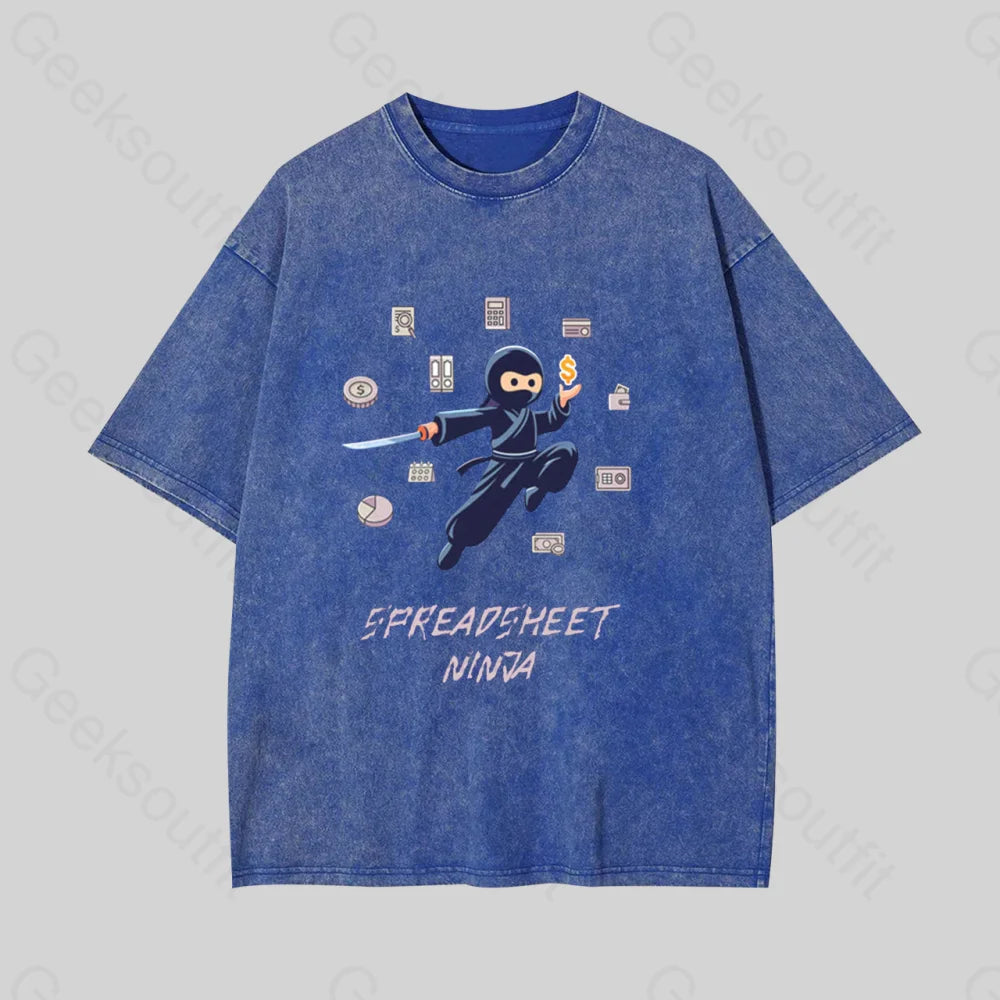 Spreadsheet Ninja Geek Washed T-shirt