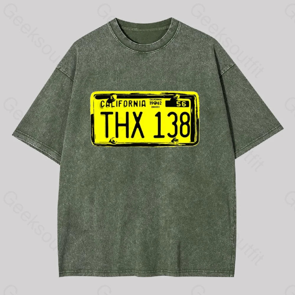 THX 138 Licence Plate Washed T-shirt