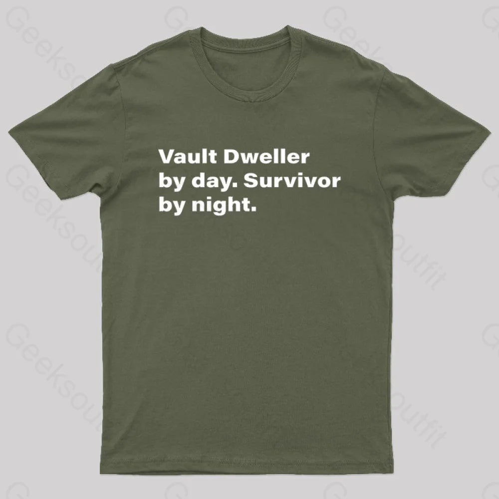 Vault Dweller Byday Survivor By Night Nerd T-Shirt