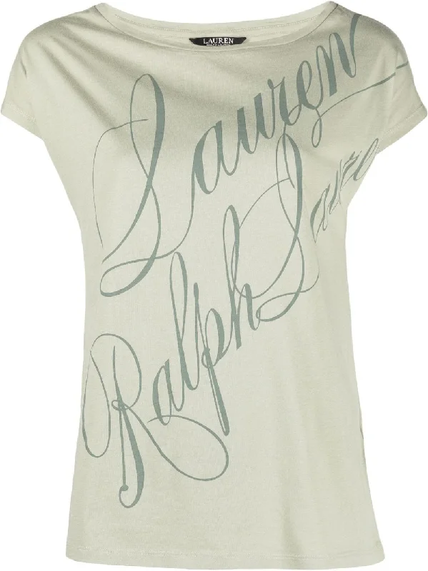 Lauren Ralph Lauren Script-Logo Cotton-Blend T-Shirt Ranch Sage