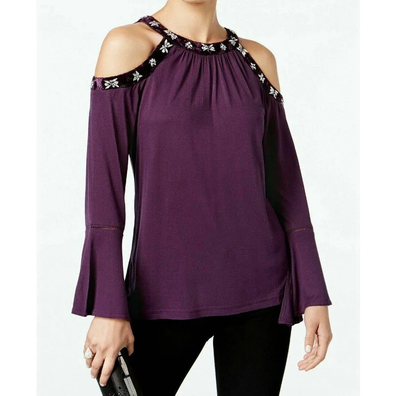 INC INTERNATIONAL CONCEPTS, Ladies Purple Blackberry Jam Embellished Shirt