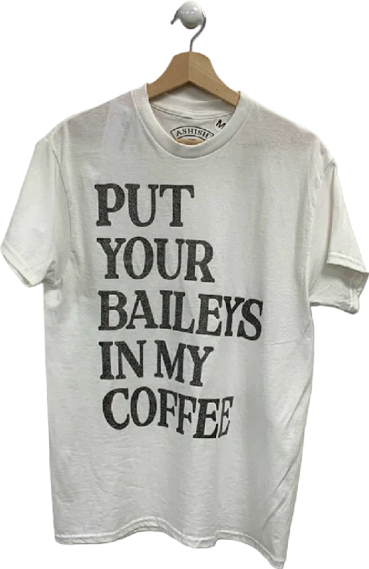 Ashish White 'Put Your Baileys In My Coffee' T-Shirt M