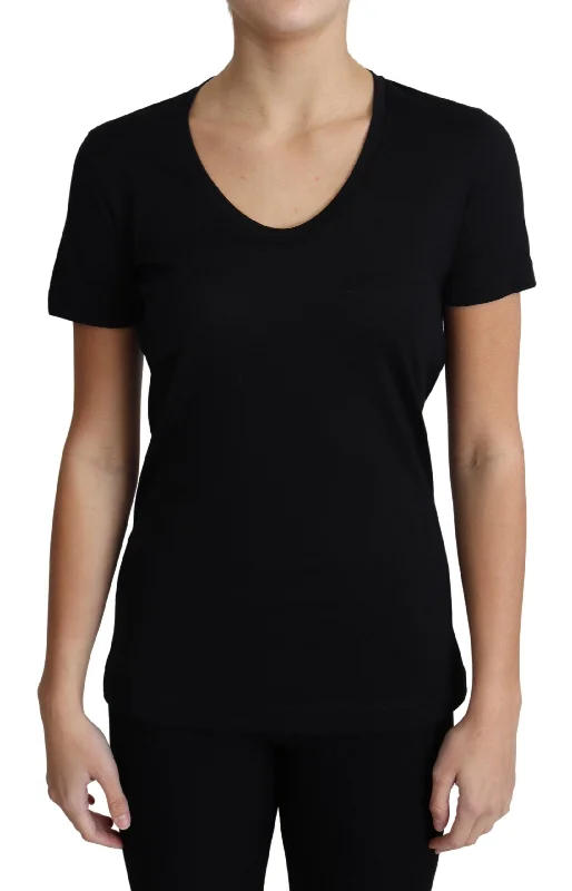 Dolce & Gabbana Elegant Black Wool Round Neck T-Shirt