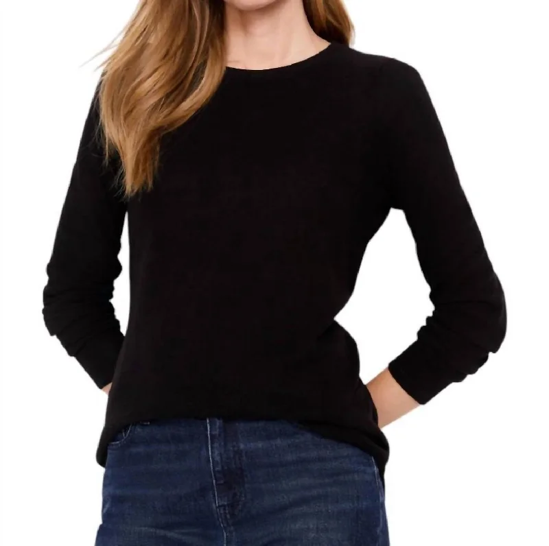 Long Sleeve Shirttail Tee In Black Onyx