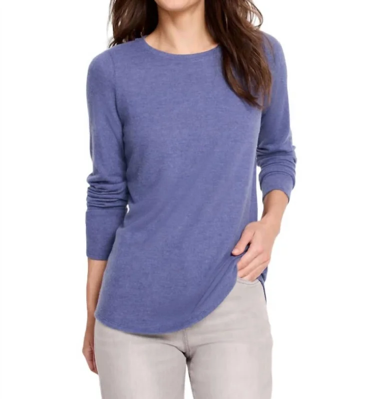 Long Sleeve Shirttail Tee In Cornflower