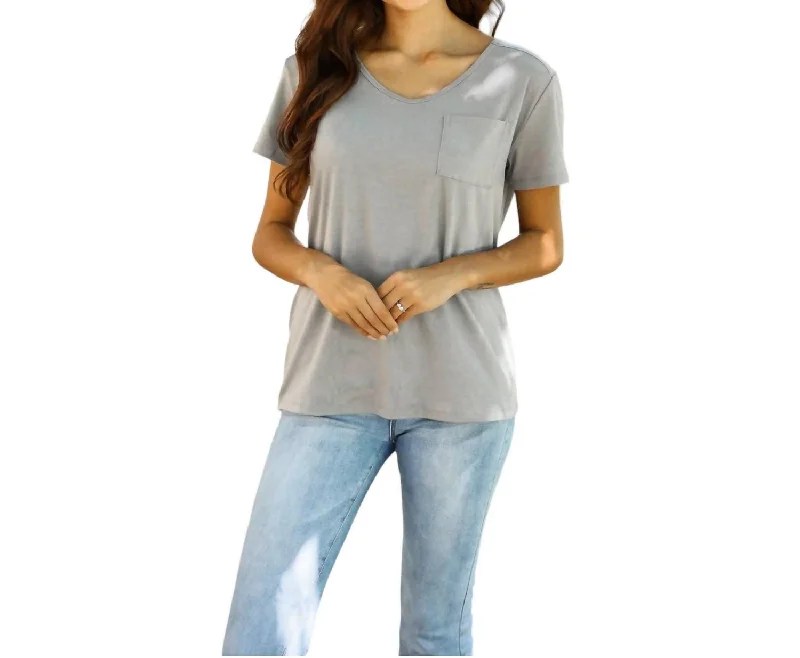 Penelope Basic Tee Shirt In Gray