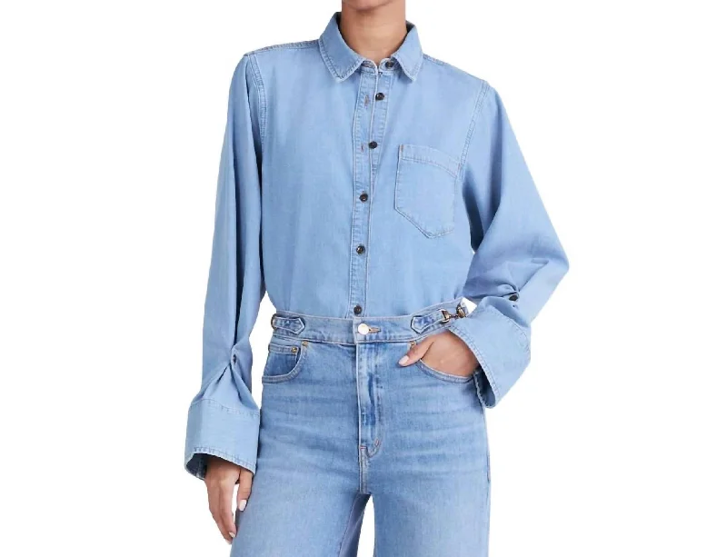 Wesley Denim Shirt In Dover Light