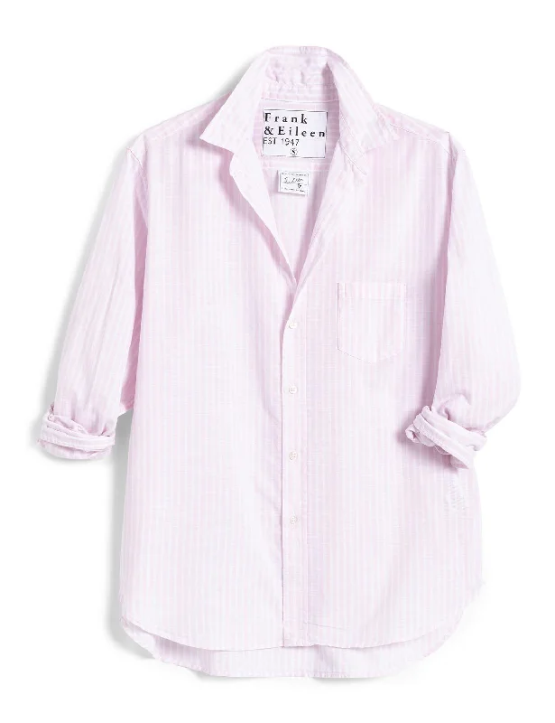 Women's Eileen Woven Button Up Shirt In Soft Pink/white Stripe