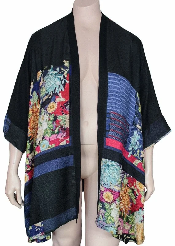 Dressori Black Print Duster Jacket