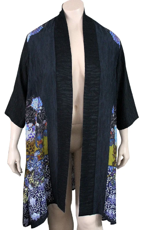 Dressori Long Black Print Duster