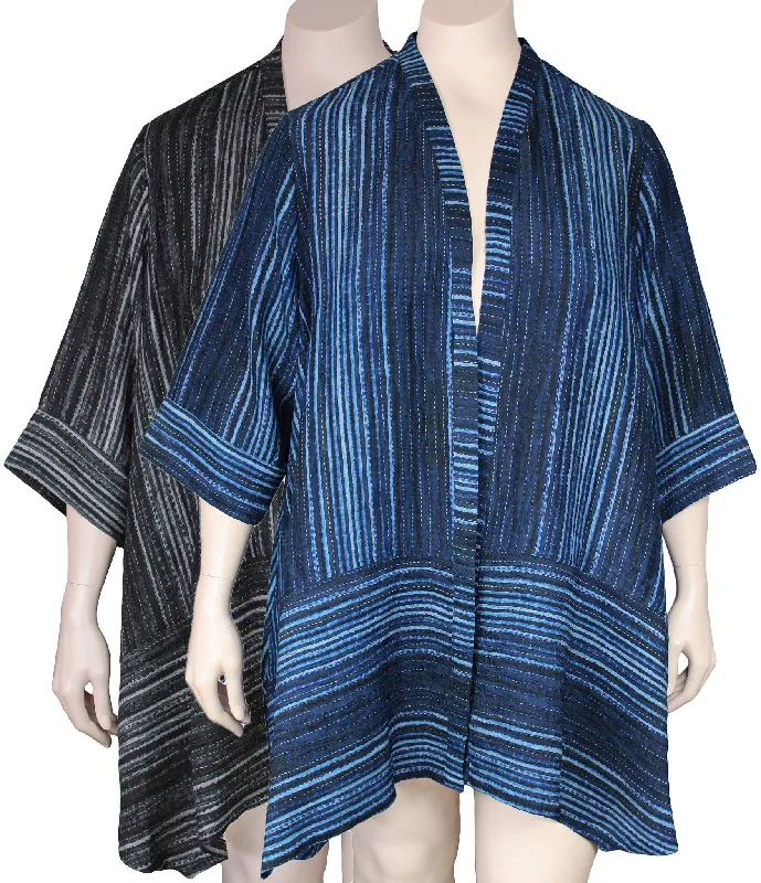 Dressori Striped Swing Kimono Jacket